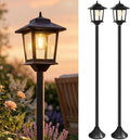 PASAMIC Outdoor Solar Post Lights, Waterproof Floor Lamps, Warm White Pole by PASAMIC