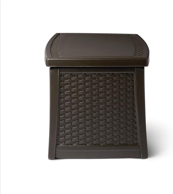 Suncast 30 Gallon Resin Outdoor Patio End Table Storage Box, Made in the USA - Image 3