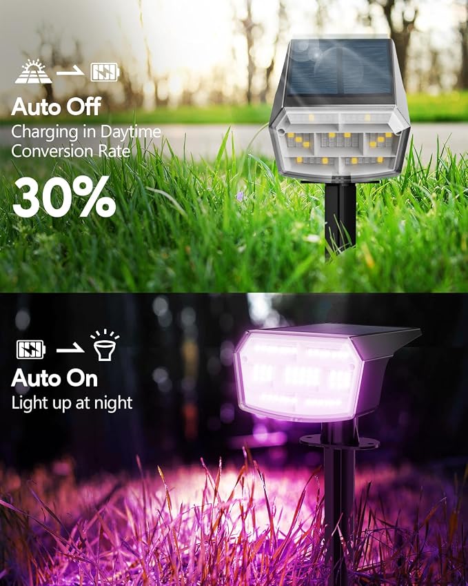 HIBOITEC Solar Spot Lights Outdoor Color Changing 59LED Landscape Lighting - Image 3