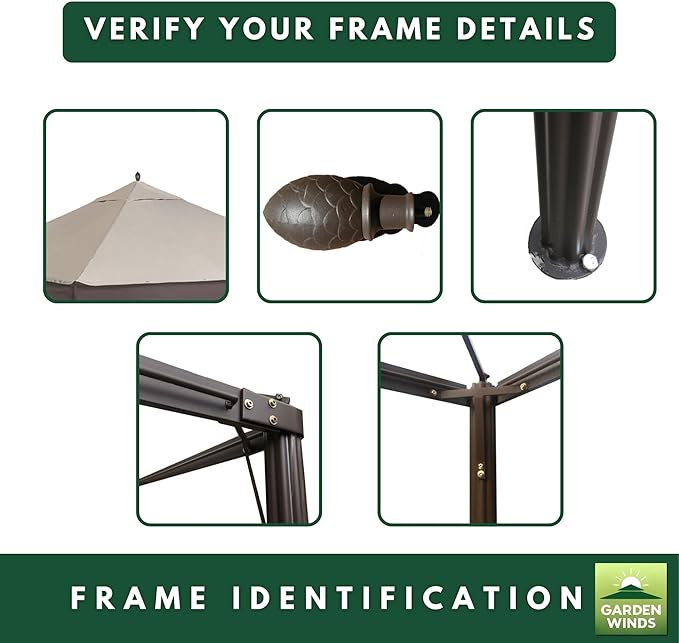 Garden Winds Reinforced RipLock 350 Replacement Canopy Top Cover Compatible - Image 6