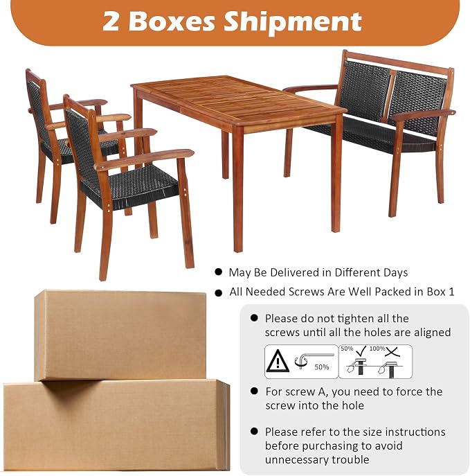 Tangkula 4 Pieces Patio Dining Set - Image 8
