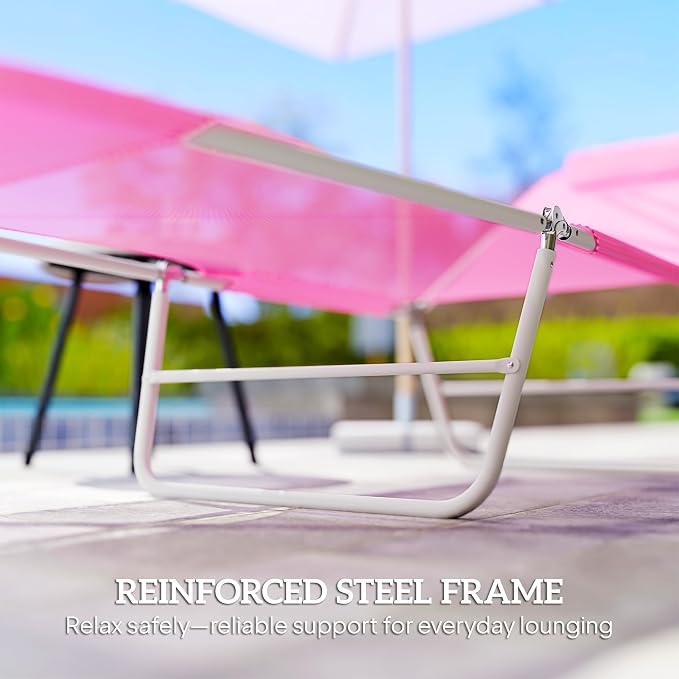 Outsunny Folding Chaise Lounge Chair, Pool Sun Tanning Chair, Outdoor Lounge - Image 7