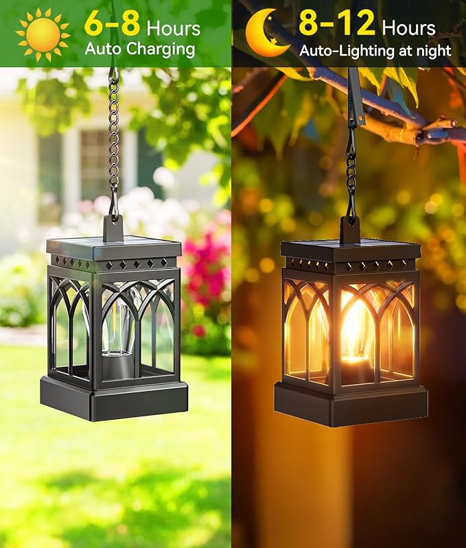KOOPER 2 Pack Solar Lanterns Outdoor Waterproof, Brighter Hanging Solar Lantern - Image 6