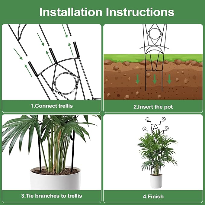 Stackable Metal Trellis for Climbing Plants Outdoor & Indoor - Image 6