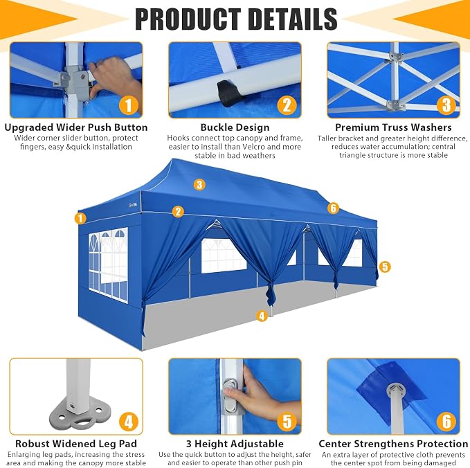 COBIZI 10x30 Heavy Duty Pop up Canopy Tent - Image 6