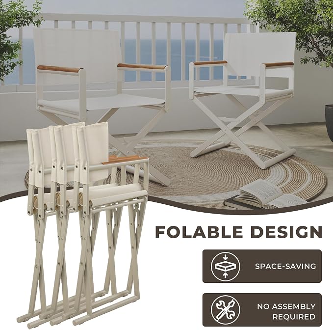 Grand patio 11-Piece Outdoor Dining Set, 10 Extra-Wide Folding Chairs & 1 - Image 4