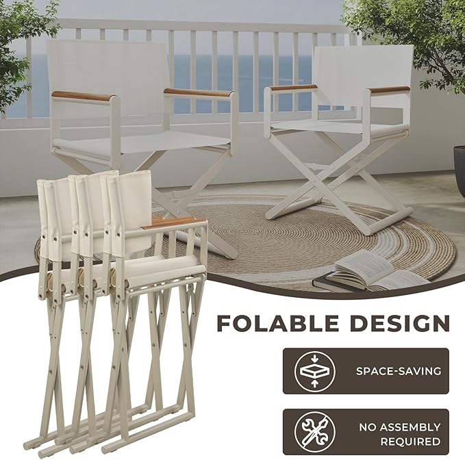 Grand patio 9-Piece Outdoor Dining Set, 8 Extra-Wide Folding Chairs & 1 - Image 4