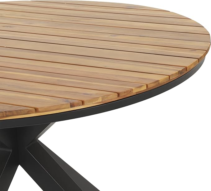 Merax Outdoor Dining Table, Modern Industrial Style Patio Dining Table - Image 6