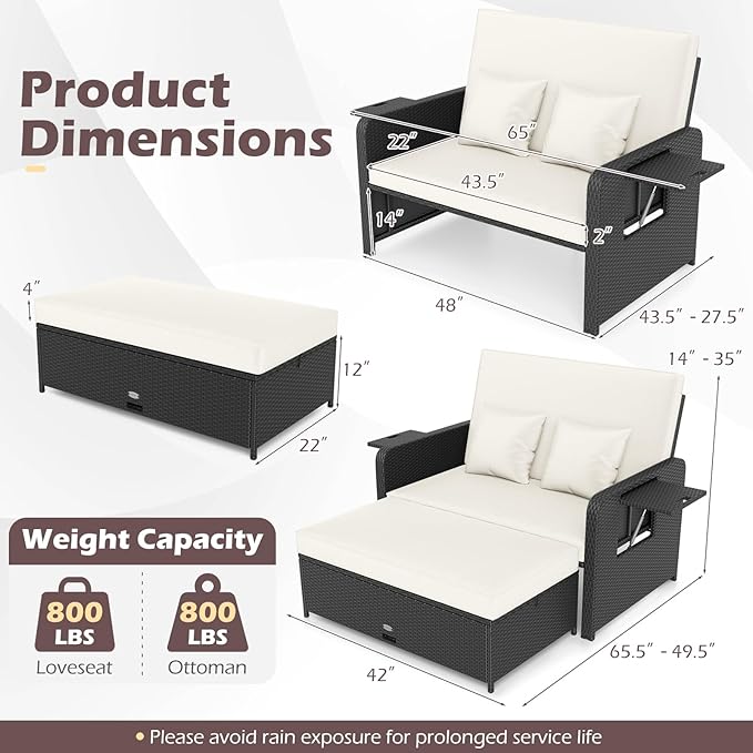 Tangkula Patio Rattan Daybed - Image 5