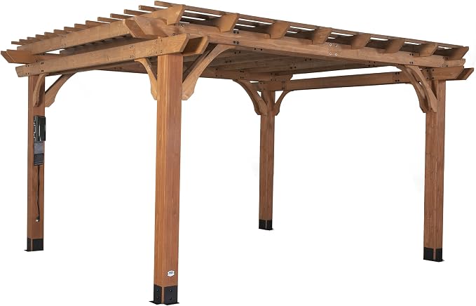 Backyard Discovery Beaumont 14' x 12' Traditional Cedar Wood Pergola Kit by BackyardDiscovery