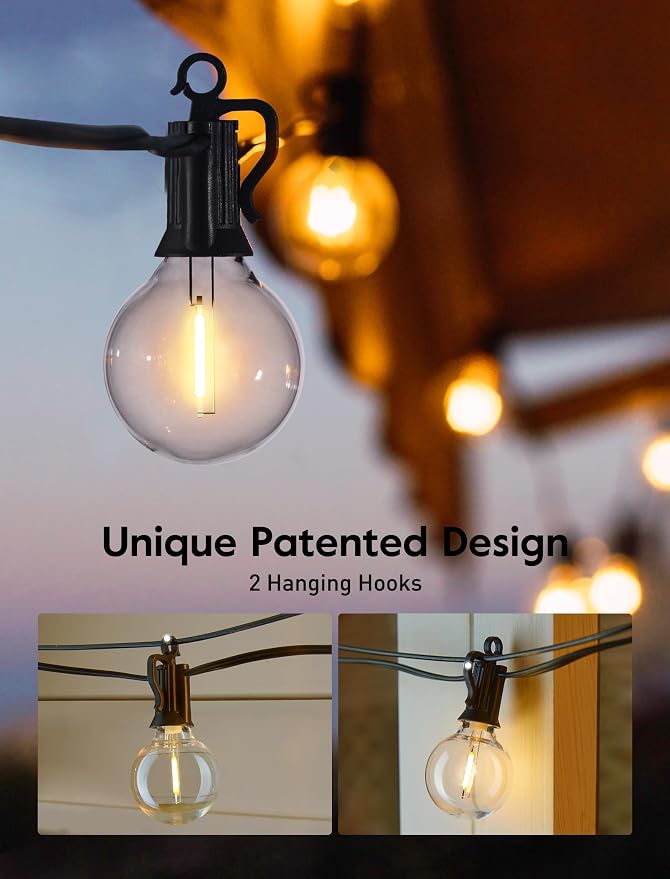 Brightown Outdoor String Lights 69 Feet G40 Globe Patio Lights - Image 9