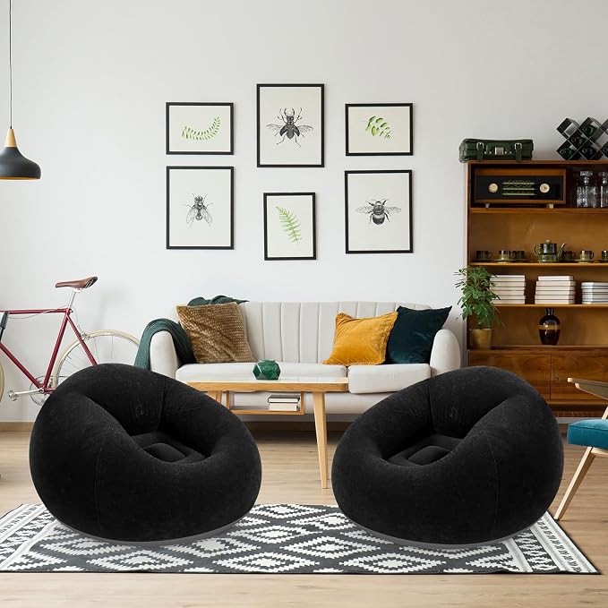 Realspring Inflatable Bean Bag Chairs Outdoor Blow up Camping Chairs Inflatable - Image 2