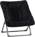 HollyHOME X-Large Saucer Chair, Comfy Oversized Folding Chair, Faux-Fur Reading by HollyHOME