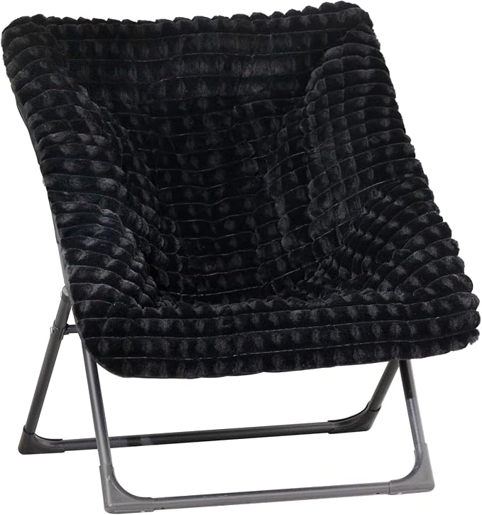 HollyHOME X-Large Saucer Chair, Comfy Oversized Folding Chair, Faux-Fur Reading by HollyHOME