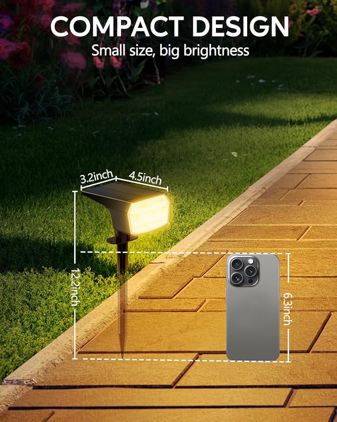 HIBOITEC Solar Spot Lights Outdoor Waterproof 59LED Landscape Lights Solar - Image 5