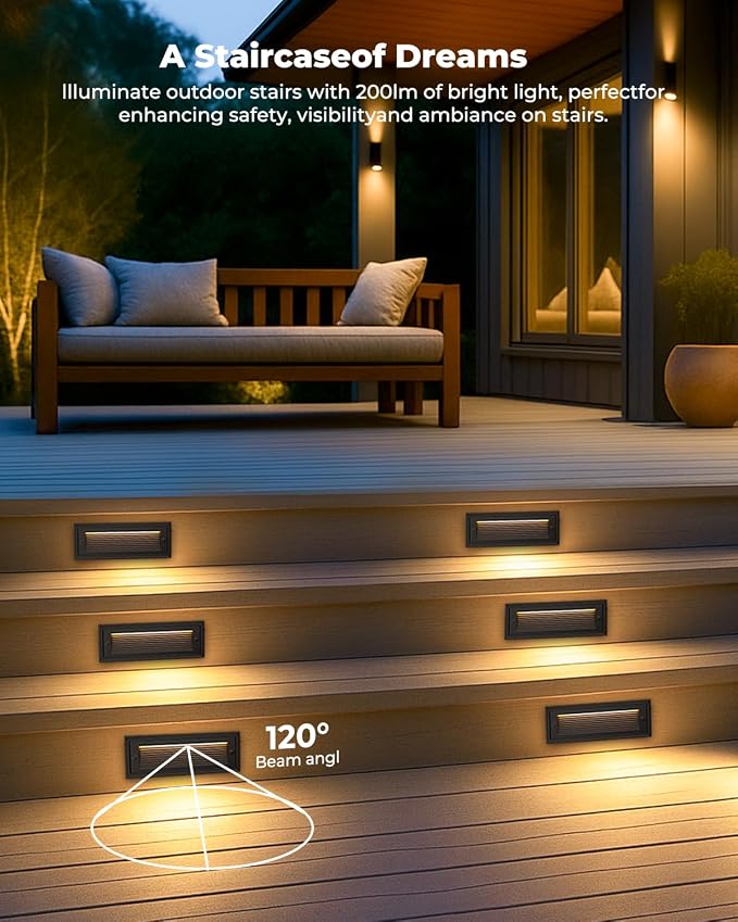 9 Inch Low Voltage Step Lights Outdoor, 12V 5W LED Landscape Stair Lights - Image 2