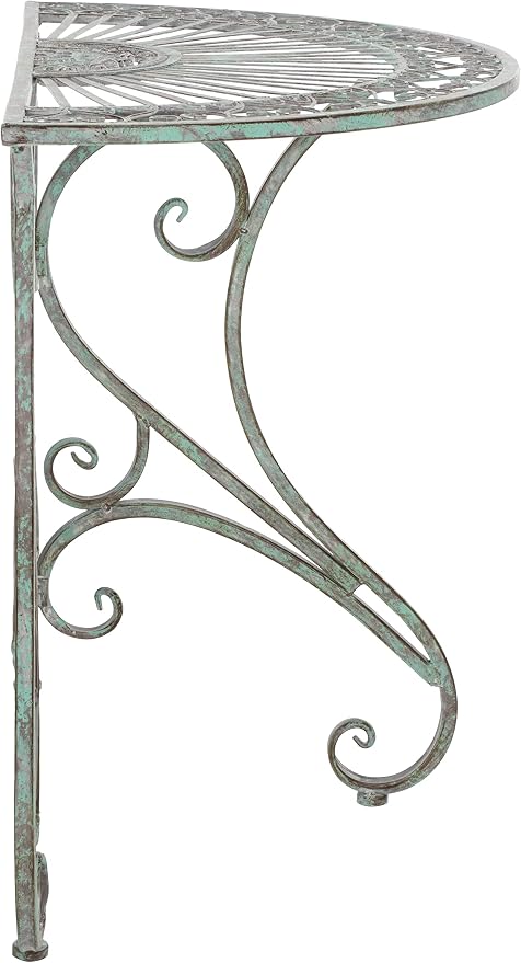 SAFAVIEH Outdoor Collection Annalist Victorian Scroll Antique Dark Green - Image 4