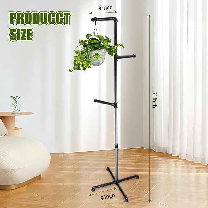 Hanging Plant Stand, Plant Hanger Indoor, Corner Hanging Plant Stand, Living - Image 2