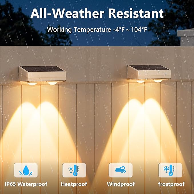 VOLISUN Solar Fence Lights Outdoor 12 Pack, 10 Colors ＆ Color Changing Fence - Image 5