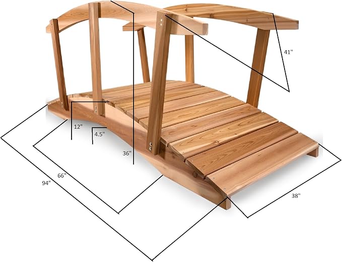 All Things Cedar FB96-R Garden Bridge - Image 5