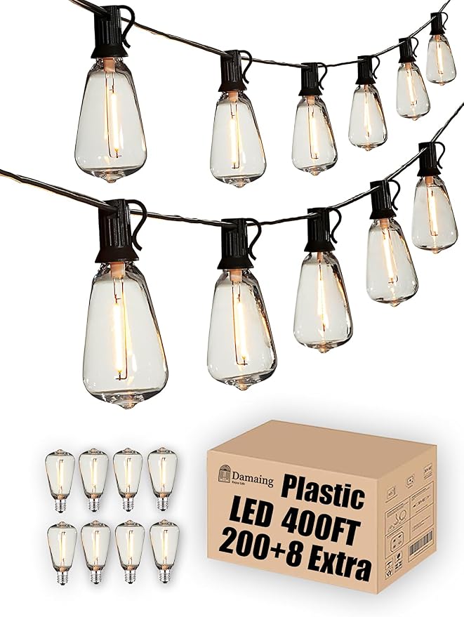 DAMAING Outdoor String Lights Weatherproof 400FT shatterproof connectable Patio by Lifeisgood