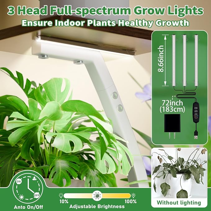 Plant Stand Indoor with Grow Lights, 6 Tiered Plant Shelf Indoor, Lighted - Image 5