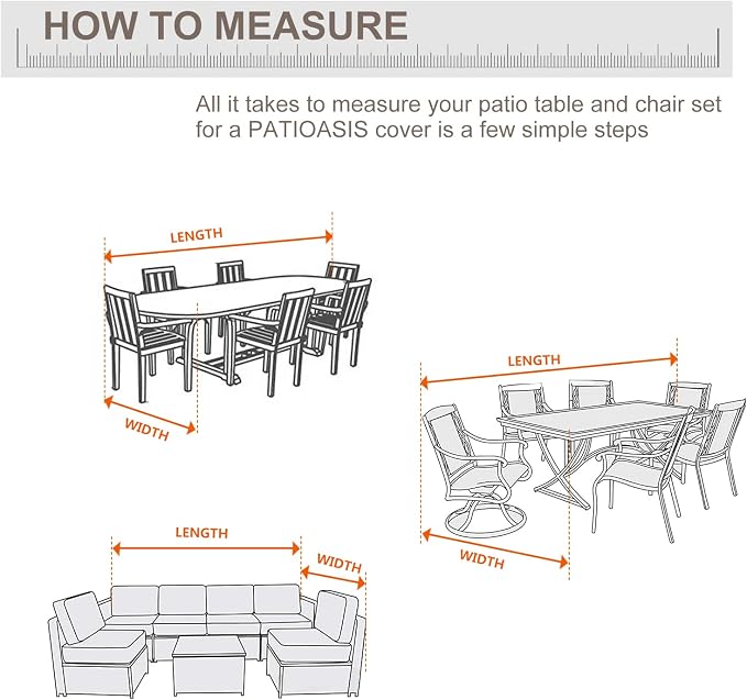 Patio Table Covers Waterproof Rectangular, Hickory Patio Furniture Cover Gray - Image 2