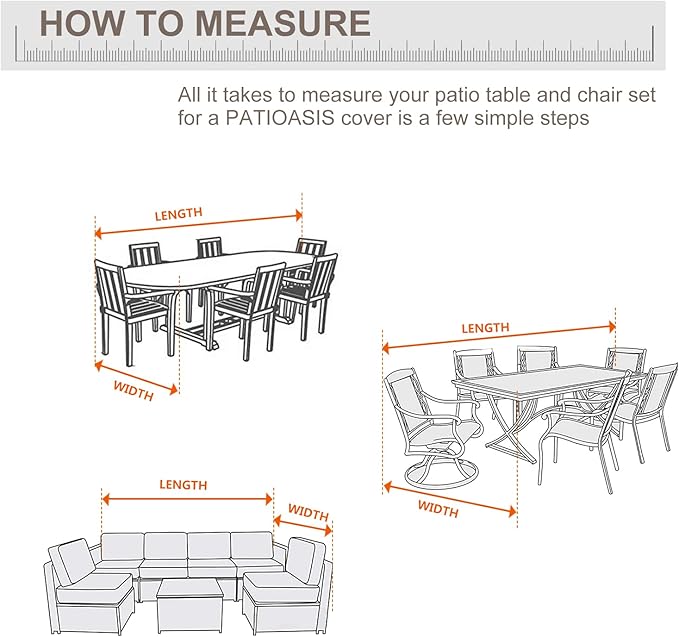 Rectangle Outdoor Dining Set Cover - Image 2