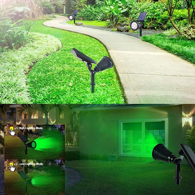 Solar Lights Outdoor Waterproof, 4 LED Landscape Lights, 2 in 1 LED Solar - Image 5