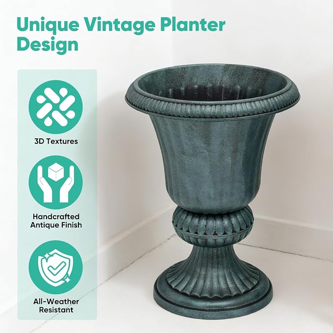 Athena Collection 20''H Bronze Garden Plastic Urn - Image 6