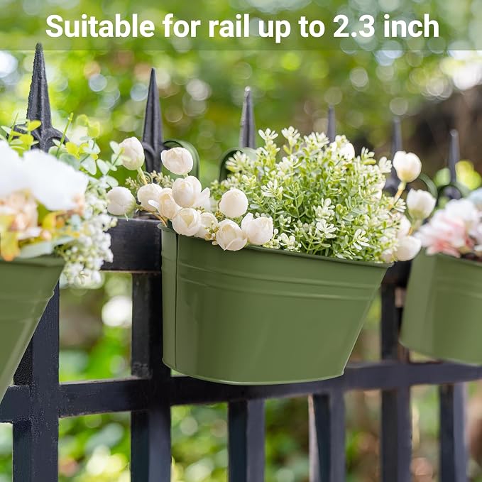 Dahey 10.5 Inch Metal Iron Hanging Flower Pots - Image 4