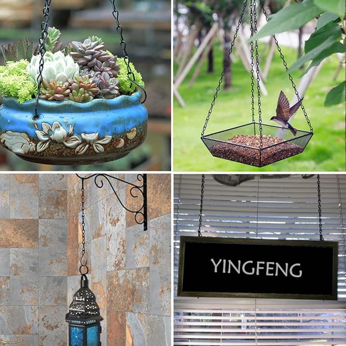 YINGFENG 6 Pack 19.7Inches Black Hanging Chains, Garden Plant Hangers, - Image 3