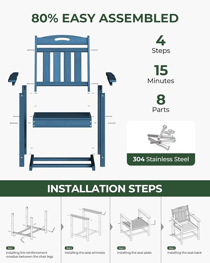 Set of 2 Weatherproof Patio Chairs - Image 7