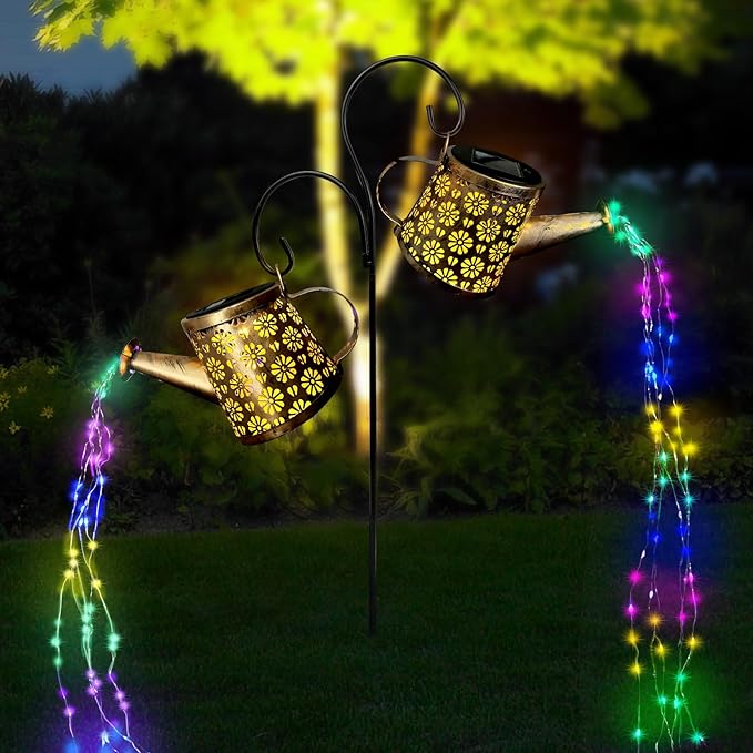Solar Watering Can Lights Outdoor, IP65 Waterproof Garden Decor Solar Garden - Image 7