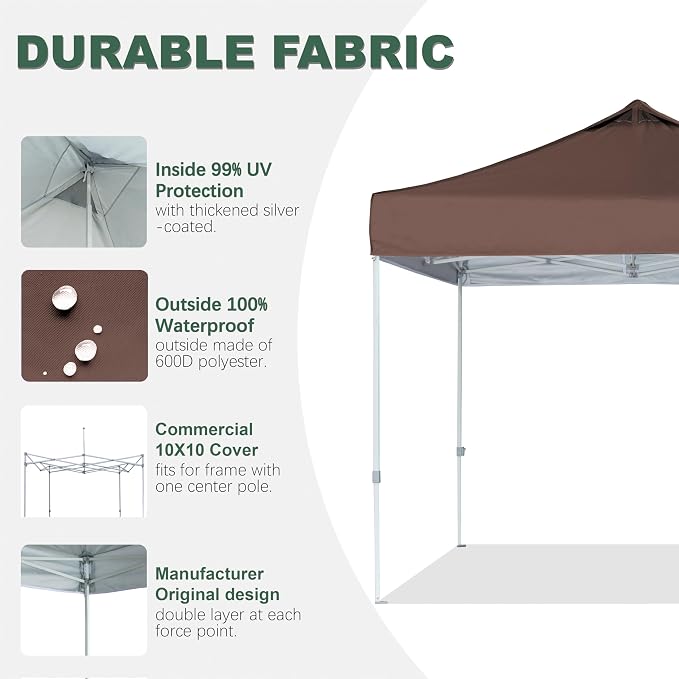 Brown Commercial Replacement Canopy Cover - Image 3