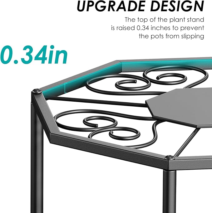 5-Pack Metal Plant Stands for Outdoor Indoor, Anti-Rust Iron Flower Pot Stand - Image 5
