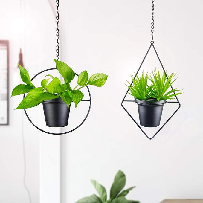Metal Hanging Planters, Modern Plant Hanger - Image 6
