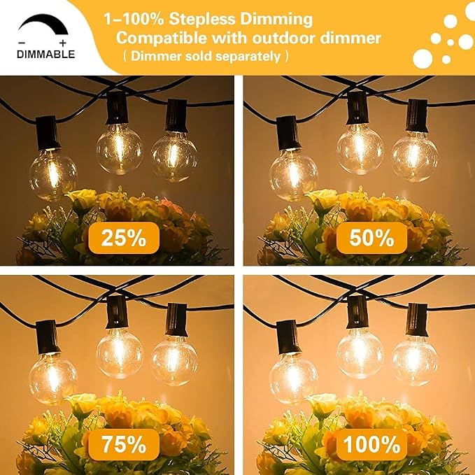 SUNTHIN Outdoor String Lights, 48FT Patio Lights - Image 6