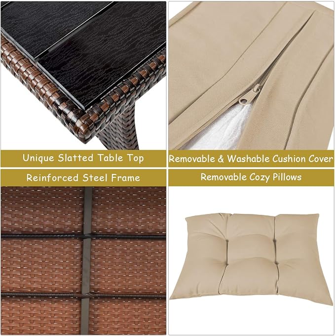 Tangkula 5 PCS Patio Furniture Set, Outdoor Conversation Set - Image 7