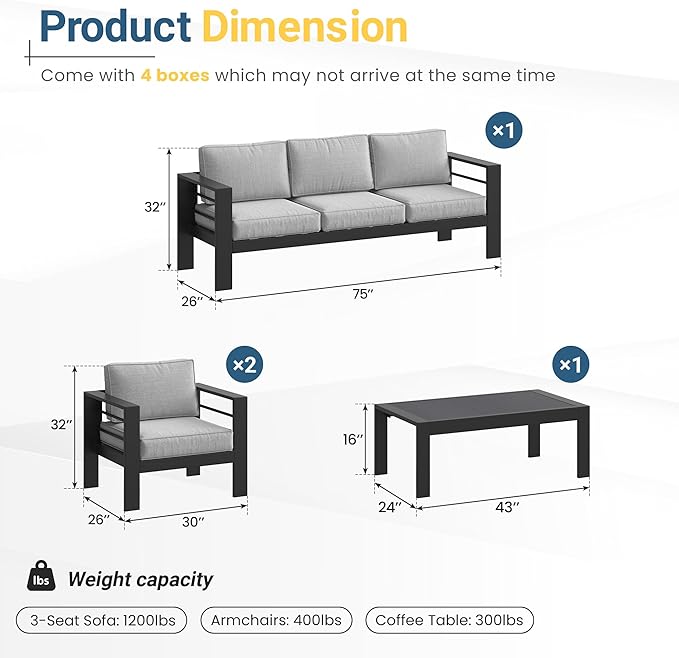 Solaste Aluminum Patio Furniture Set - Image 2