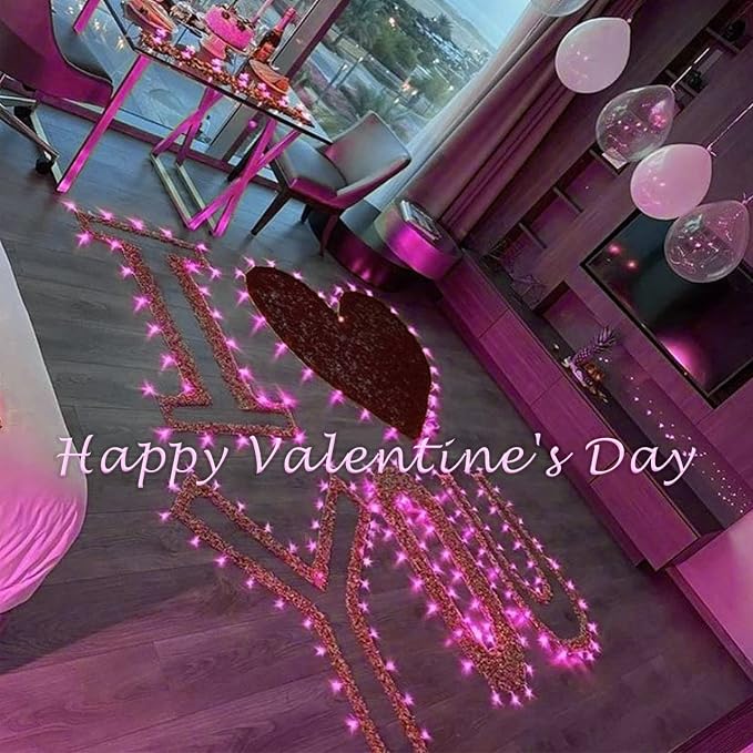 Solar Pink Valentine String Lights Outdoor - Image 8