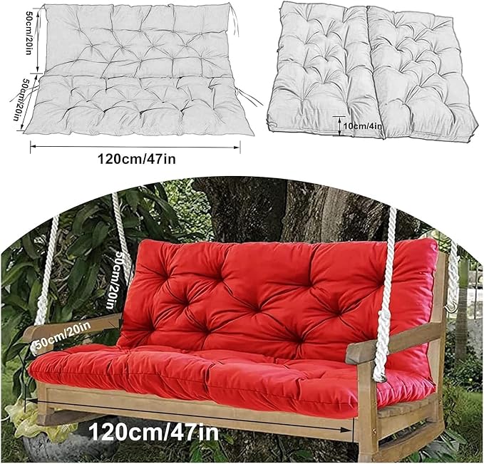 Swing Cushion Replacement Outdoor Porch Waterproof Bench Cushion 2-3 Seater - Image 7