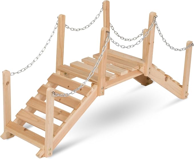 Shine Company 4963N Decorative Cedar Wood Garden Bridge by ShineCompany