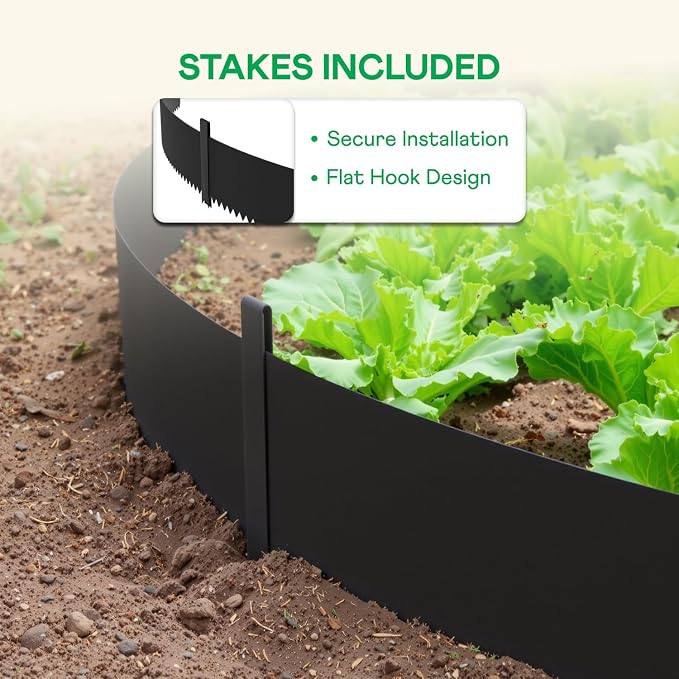 IDZO Black Metal Landscape Edging 8" H, Weather-Resistant Steel Garden Border - Image 4