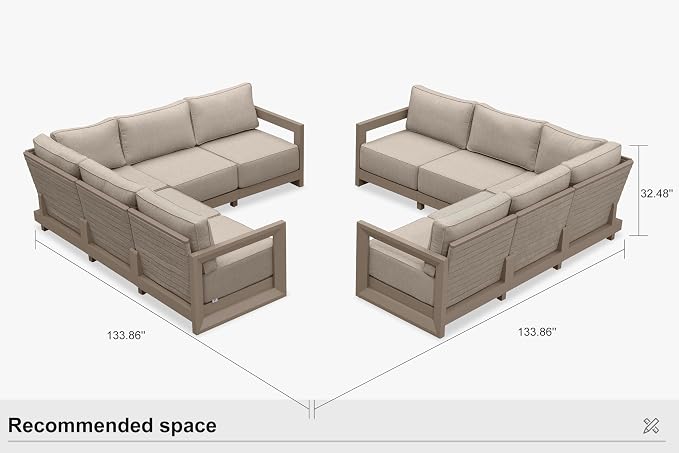 PURPLE LEAF Patio Furniture Set L-Shaped Outdoor Couch - Image 9