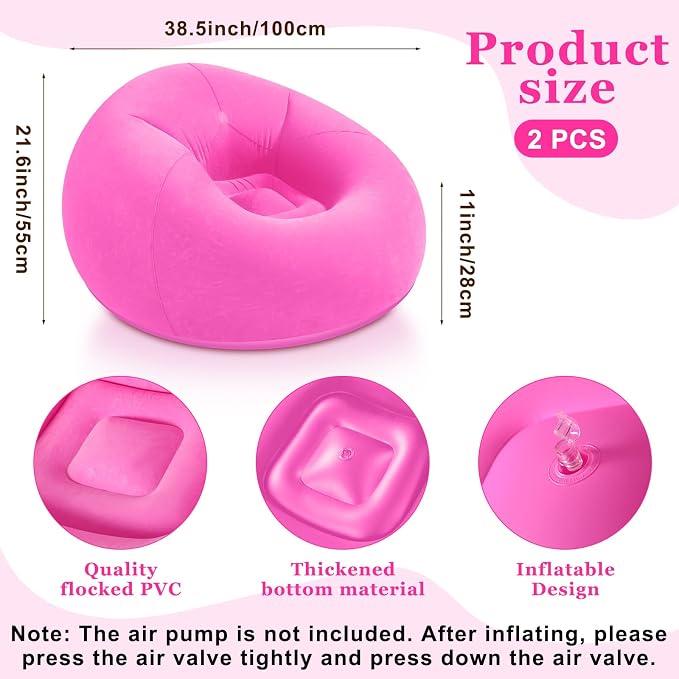 Realspring Inflatable Bean Bag Chairs Outdoor Blow up Camping Chairs Inflatable - Image 3