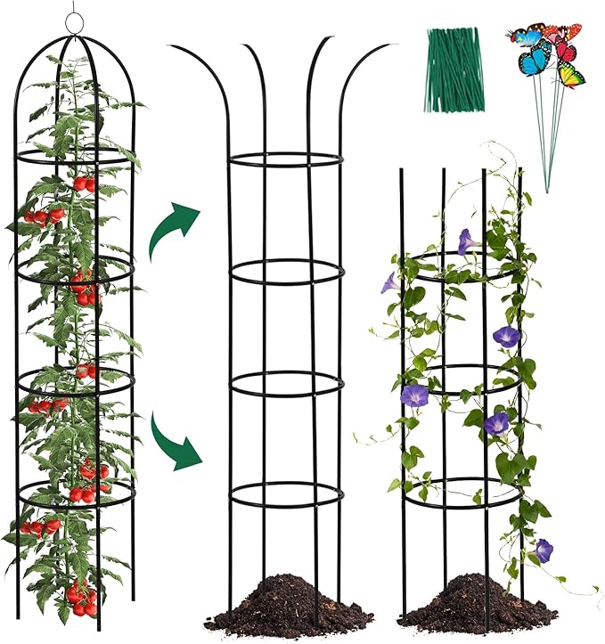 100% Metal Garden Obelisk Trellis by WellSign