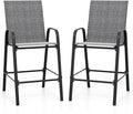 Tangkula Outdoor Bar Stools Set of 2, Enlarged Seat & Metal Frame, Tall Patio by TANGKULA