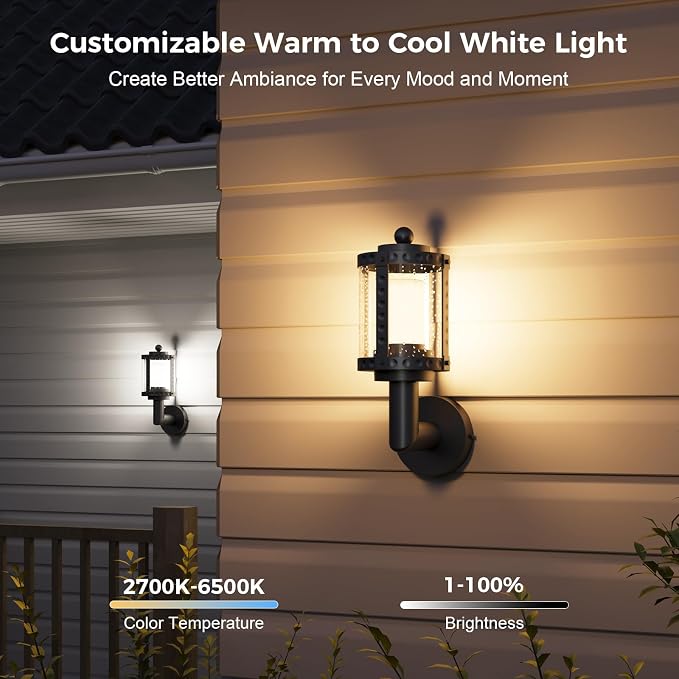 XMCOSY+ Outdoor Wall Sconce, 1100LM Exterior Wall Lantern Light Fixtures - Image 4