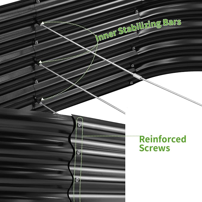 Land Guard Galvanized Metal Raised Garden Bed Kit, Oval Gardening Box, Patio - Image 6